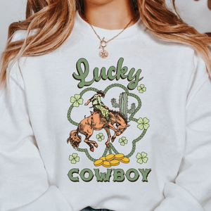 Lucky Cowboy T-Shirt or Crew Sweatshirt