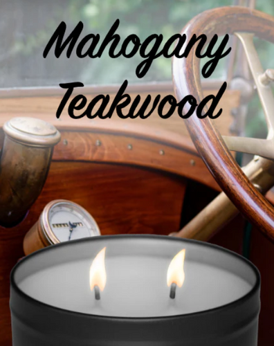 Flickers Mahogany Teakwood Tin Candle