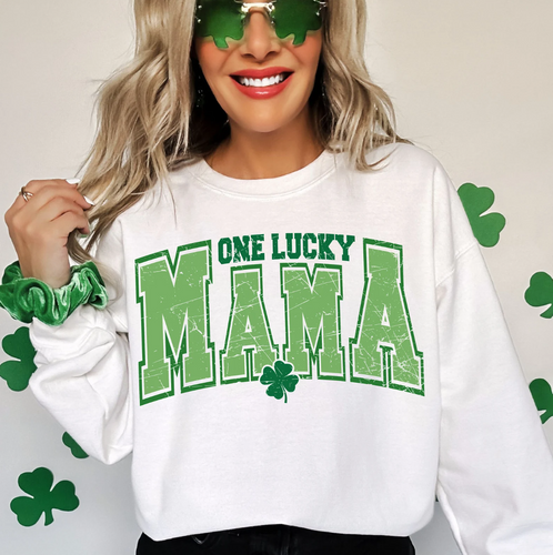 One Lucky Mama T-Shirt or Crew Sweatshirt