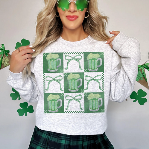 Green Beer & Bows T-Shirt or Crew Sweatshirt