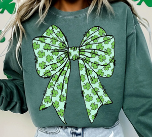 Shamrock Bow T-Shirt or Crew Sweatshirt