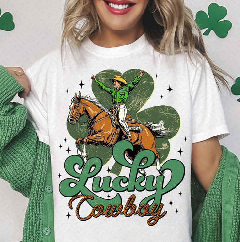 Lucky Cowboy T-Shirt or Crew Sweatshirt