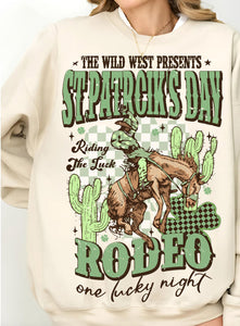 St. Patrick's Day Rodeo T-Shirt or Crew Sweatshirt