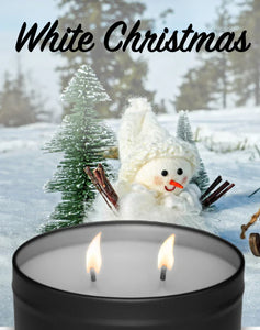 Flickers White Christmas Tin Candle