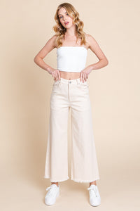 Sewn And Seen Beige Washed Wide Leg Pants