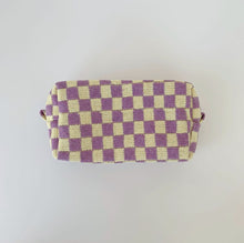 Checkered Makeup Cosmetic Pouch Bag