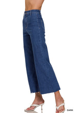 Zenana Dark Blue High Waist Wide Leg Straight Denim Pants