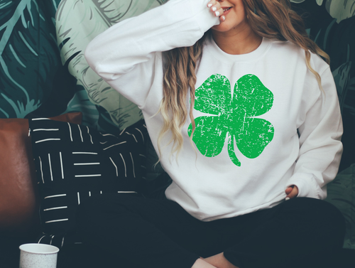 4 Leaf Clover T-Shirt or Crew Sweatshirt