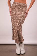 New In Mocha Leopard Printed Midi Skirt