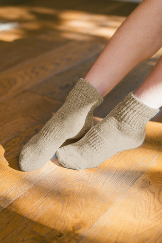 Taupe Mix Solid Quarter Socks