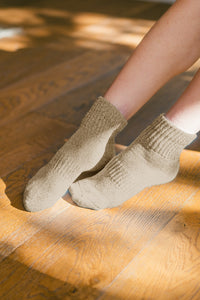 Taupe Mix Solid Quarter Socks